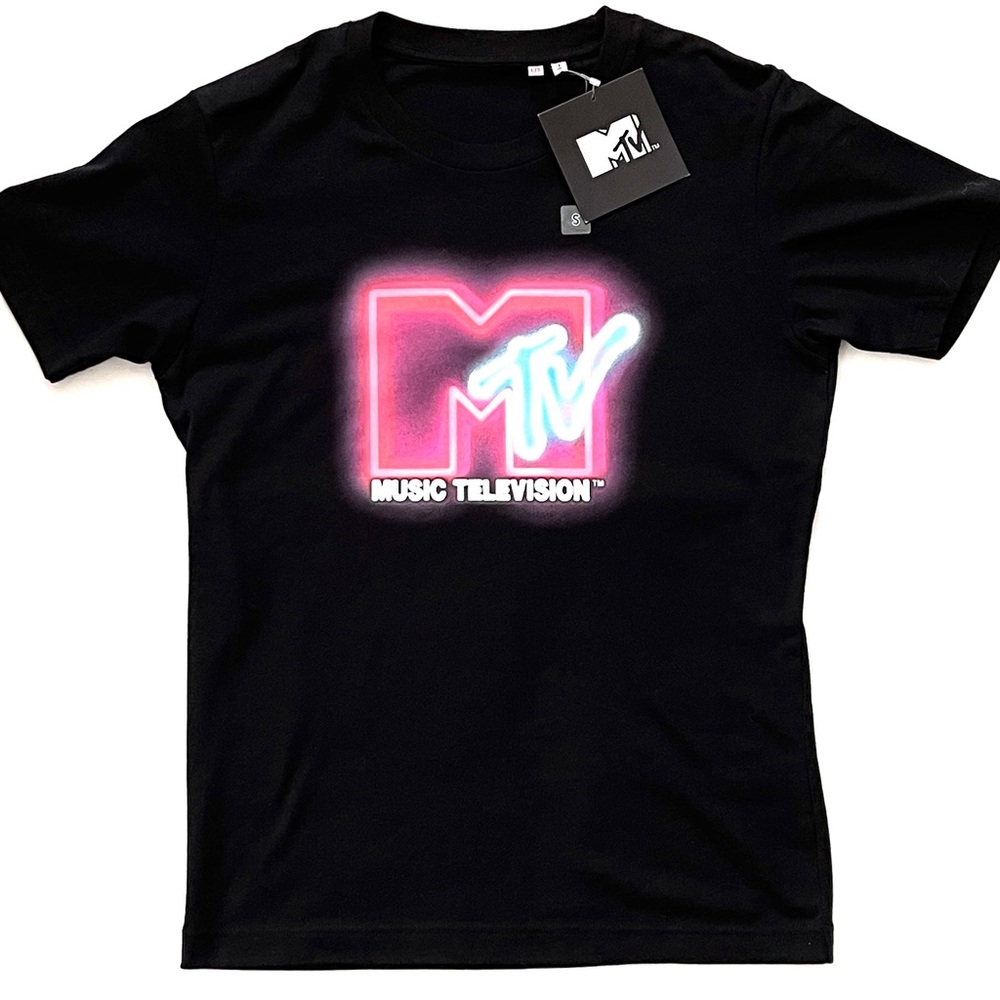 MTV Black Tee with Vibrant Logo